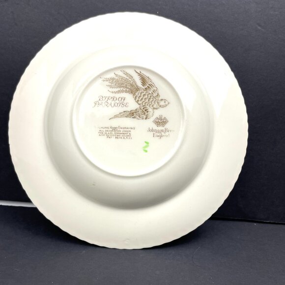 Vintage Set of 3 Johnson Brothers Bird of Paradise Rimmed Soup Bowl - Picture 9 of 11